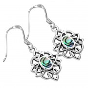 Abalone Shell Celtic Knot Silver Earrings - e397h